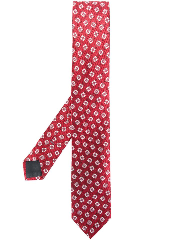 Ermenegildo Zegna Floral-jacquard Tie - Red