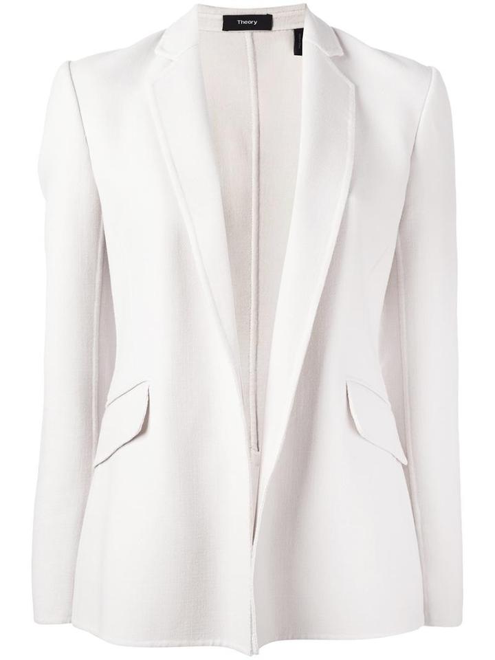 Theory Flap Pockets Open Blazer, Women's, Size: 2, Nude/neutrals, Polyester/polyurethane/spandex/elastane/virgin Wool