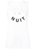 Être Cécile - Lettering Print Sleeveless T-shirt - Women - Cotton - M, Women's, White, Cotton