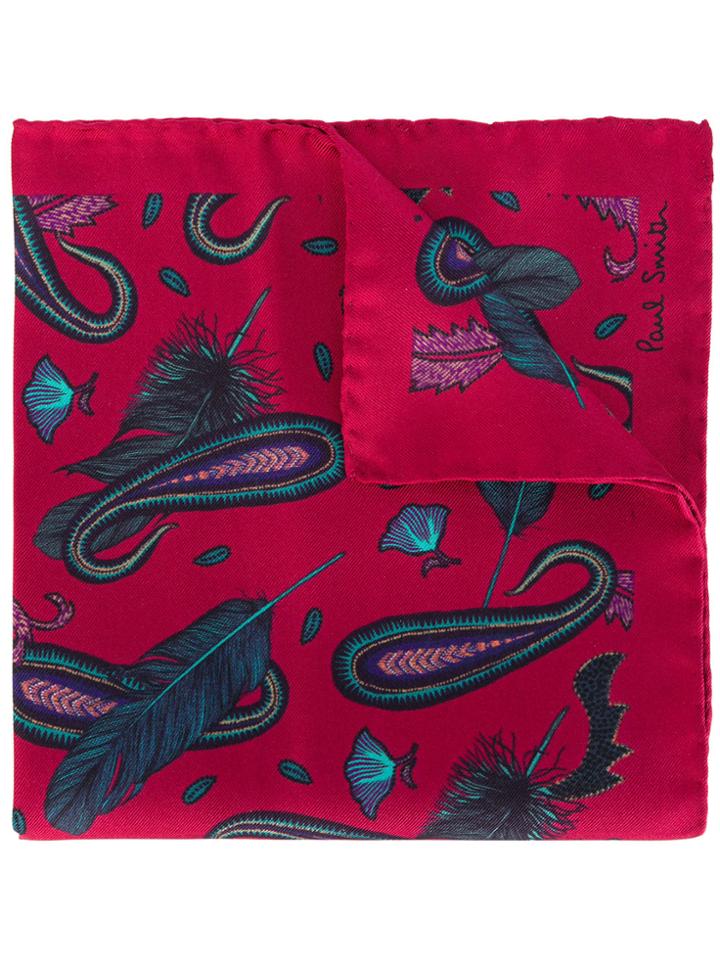 Paul Smith 'paisley Feather' Print Pocket Square - Multicolour