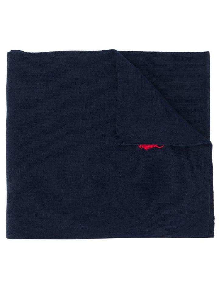 Ralph Lauren Embroidered Logo Scarf - Blue