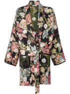Ermanno Gallamini 'nature' Print Reversible Kimono, Women's, Size: Small, Black, Cotton/polyester/viscose