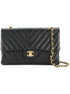 Chanel Vintage V Stitch Flap Bag - Black