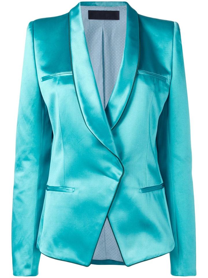 Haider Ackermann Metallic-effect Fitted Jacket - Blue