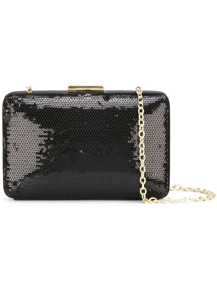 Love Moschino Sequined Clutch, Women's, Black, Polyester/satin