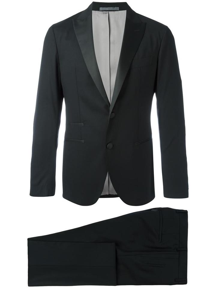 Eleventy Two Piece Dinner Suit, Men's, Size: 50, Black, Wool/cupro