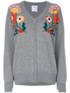 Barrie Baggy-fit Embroidered Sweater - Grey