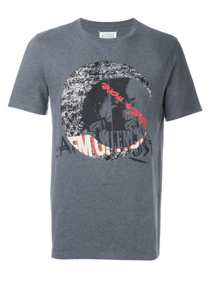 Maison Margiela Abstract Print T-shirt, Men's, Size: 50, Grey, Cotton