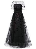 Carolina Herrera - Organza Pailette Gown - Women - Silk/nylon - 14, Black, Silk/nylon