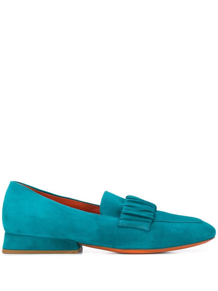Santoni Ruched Detail Loafers - Green