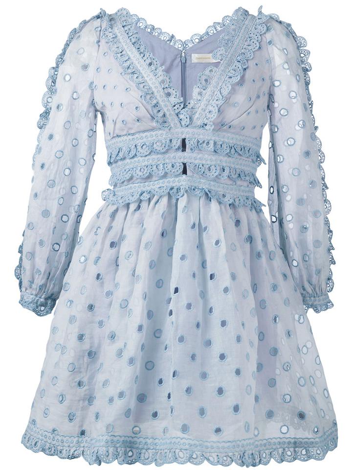 Zimmermann 'winsome' Eyelet Dress, Women's, Size: 2, Blue, Cotton