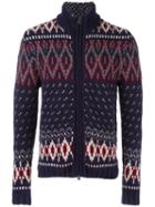 Woolrich Zipped Cardigan, Men's, Size: Xl, Blue, Wool/polyamide
