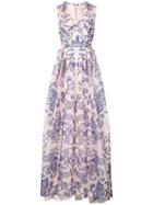 Carolina Herrera Patterned Gown - Pink & Purple