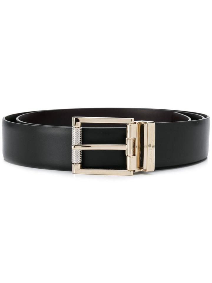 Salvatore Ferragamo Gold-tone Buckle Belt - Black