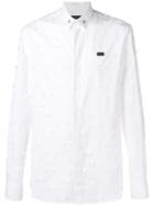 Philipp Plein Collar Skull Distressed Shirt - White