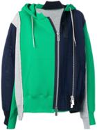 Sacai Deconstructed Zip-up Hoodie - Grey