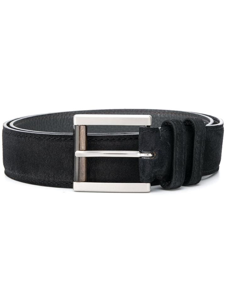 Kiton Metallic Buckle Belt - Black