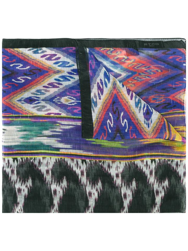 Etro - Sciarpa Dhely Scarf - Women - Silk/linen/flax - One Size, Women's, Black, Silk/linen/flax