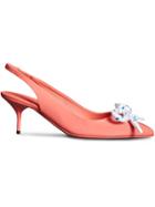 Burberry Rope Detail Patent Leather Slingback Pumps - Pink & Purple