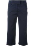 Dondup Cropped Trousers, Women's, Size: 44, Blue, Cotton/spandex/elastane