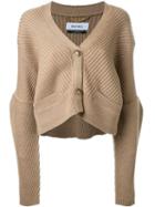 Muveil Cropped Cardigan, Women's, Size: 38, Brown, Wool