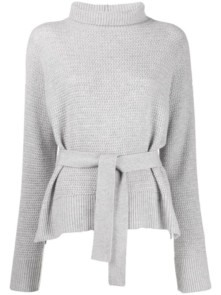 Agnona Belted Cashmere Jumper - Grey