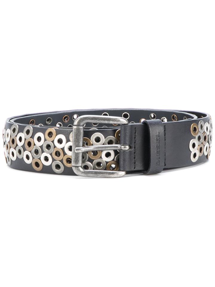 Diesel Eyelet Belt - Black