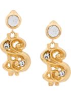 Moschino Dollar Sign Earrings - Gold