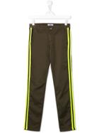 Msgm Kids Teen Side Stripe Trousers - Green