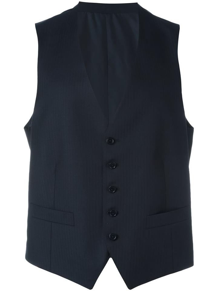 Ermenegildo Zegna Buttoned Waistcoat, Men's, Size: 54, Blue, Cupro/wool