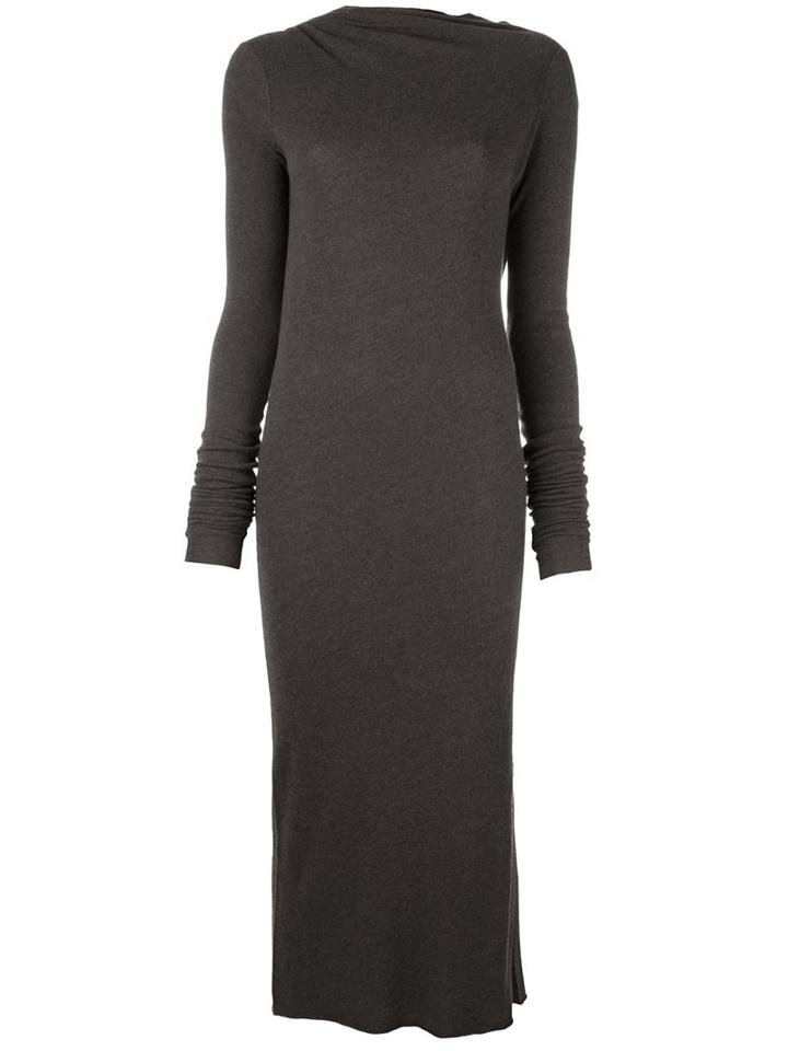 Rick Owens Lilies Open Detail Dress, Women's, Size: 42, Grey, Polyamide/viscose/angora/wool
