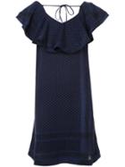 Cecilie Copenhagen - V-back Ruffled Dress - Women - Cotton - 1, Blue, Cotton