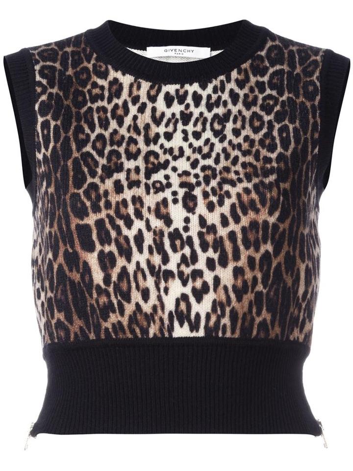 Givenchy Knitted Cropped Tank Top, Women's, Size: Medium, Black, Wool
