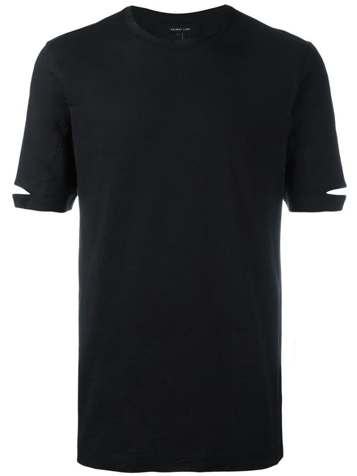 Helmut Lang Slit Sleeves T-shirt, Men's, Size: Large, Black, Cotton