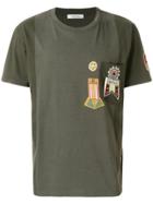 Valentino Military Embroidered Applique T-shirt - Green