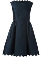 Red Valentino - Scallop Dress - Women - Silk/polyester - 38, Women's, Blue, Silk/polyester