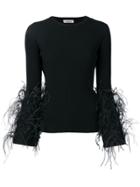 Valentino Ostrich Feather Embellished Jumper - Black
