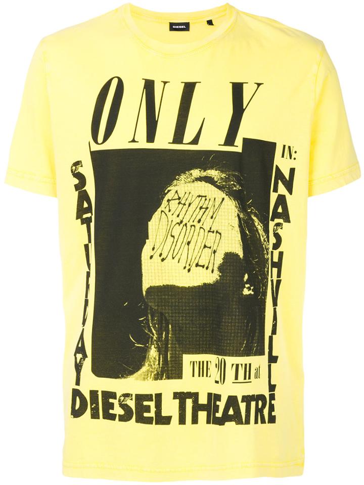 Diesel Graphic Printed T-shirt - Yellow & Orange