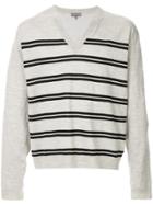 Lanvin Striped Sweater - Grey