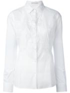 Ermanno Scervino Lace Panel Shirt, Women's, Size: 44, White, Cotton/polyamide/polyester/viscose