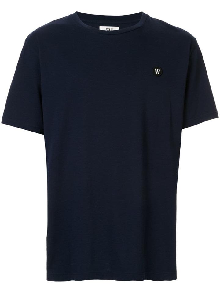 Wood Wood Navy Logo T-shirt - Blue