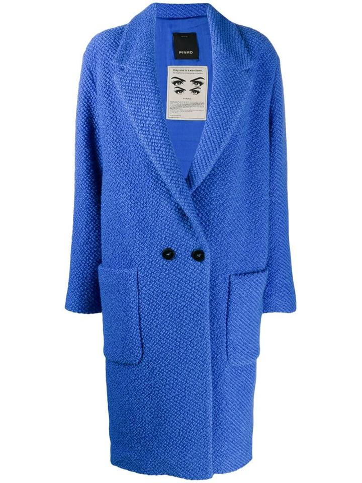 Pinko Cocoon Midi Coat - Blue