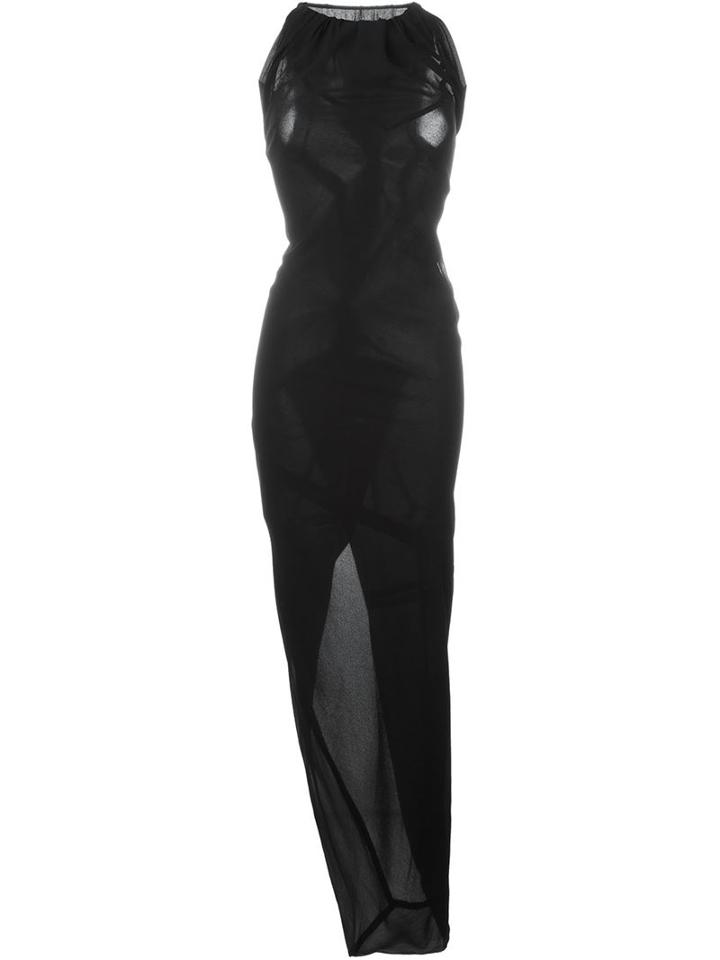 Rick Owens Draped Evening Dress, Women's, Size: 42, Black, Silk/viscose