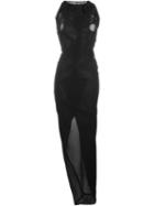 Rick Owens Draped Evening Dress, Women's, Size: 42, Black, Silk/viscose