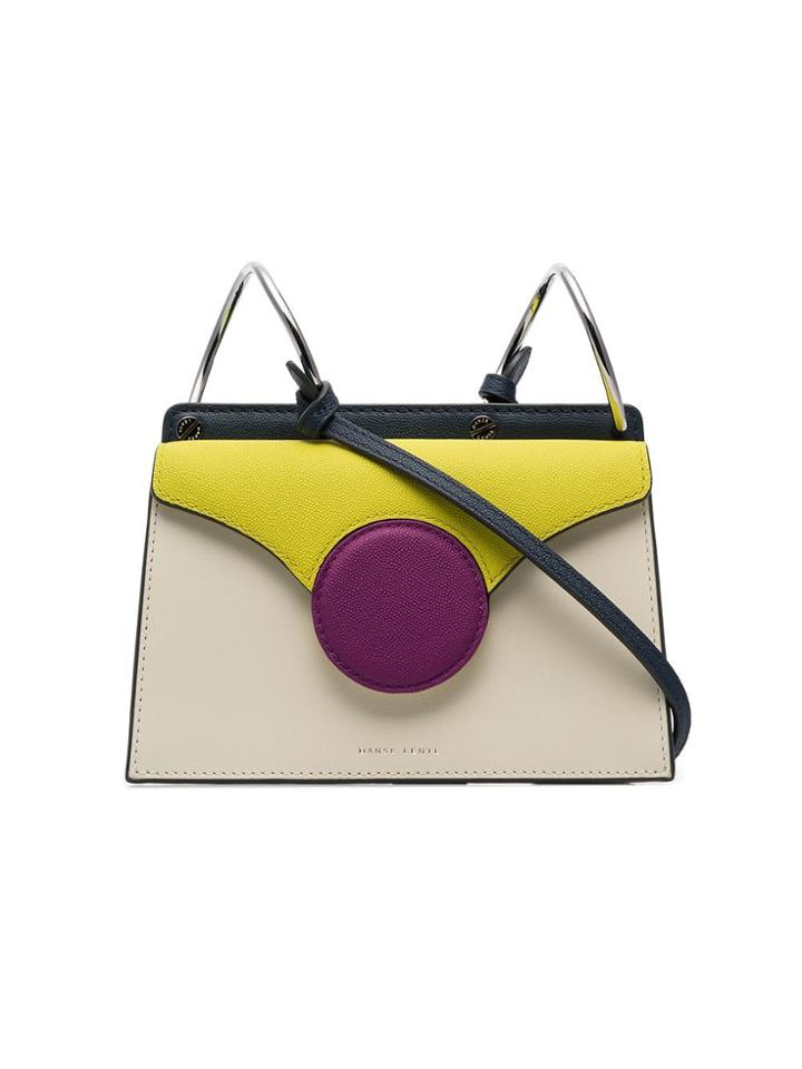 Danse Lente White Phoebe Mini Leather Crossbody Bag - Blue