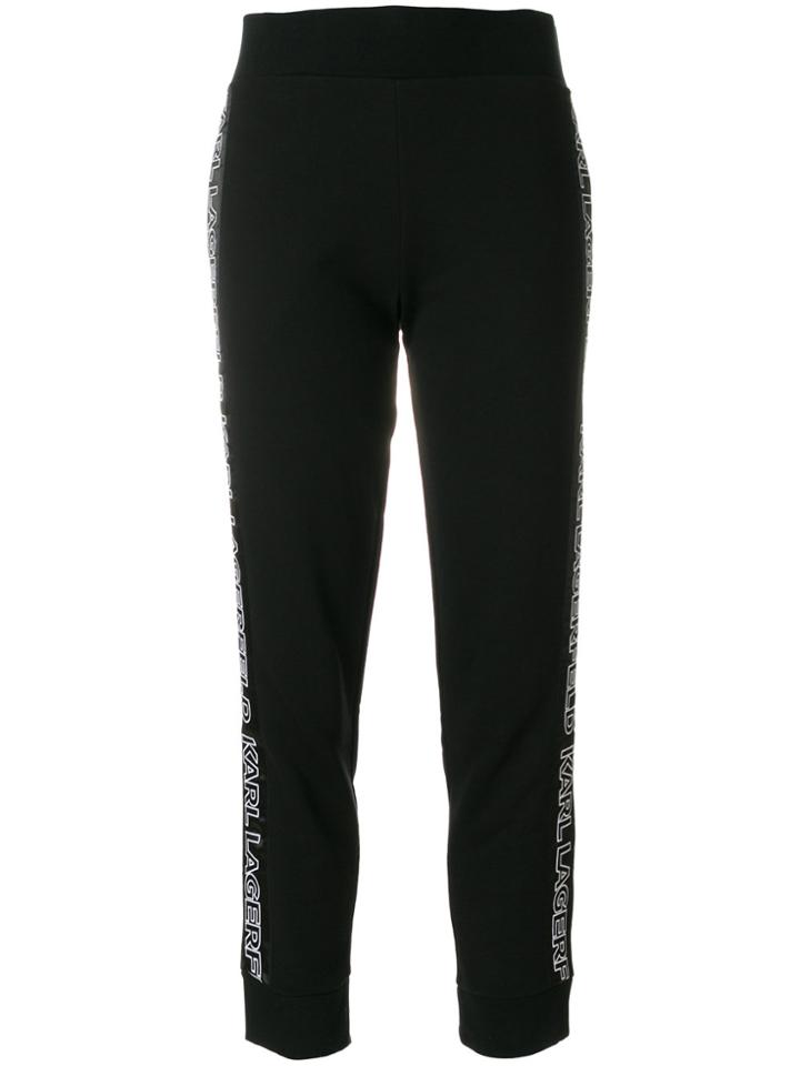 Karl Lagerfeld Cropped Track Pants - Black