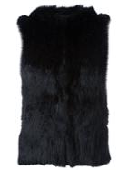 Yves Salomon Fur Gillet, Women's, Size: 34, Black, Rabbit Fur