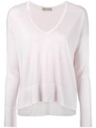 Cruciani - V-neck Top - Women - Silk/cashmere - 42, Women's, Pink/purple, Silk/cashmere