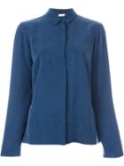 Akris Peplum Back Shirt, Women's, Size: 42, Blue, Lyocell