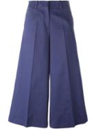 Alberto Biani Cropped Palazzo Pants, Women's, Size: 46, Blue, Cotton